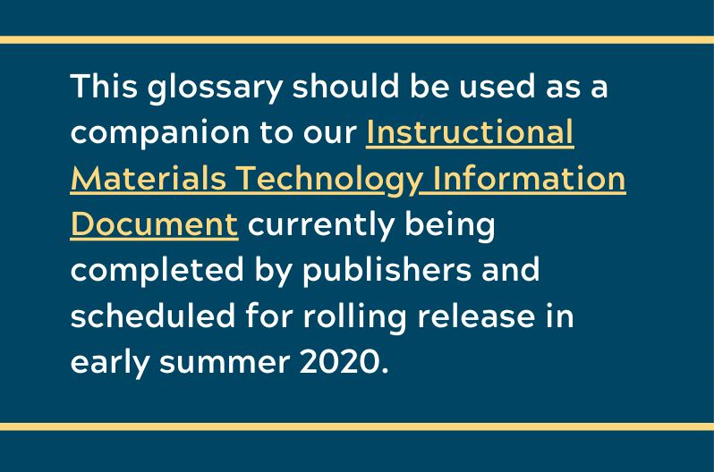 Instructional Materials Technology Information Template